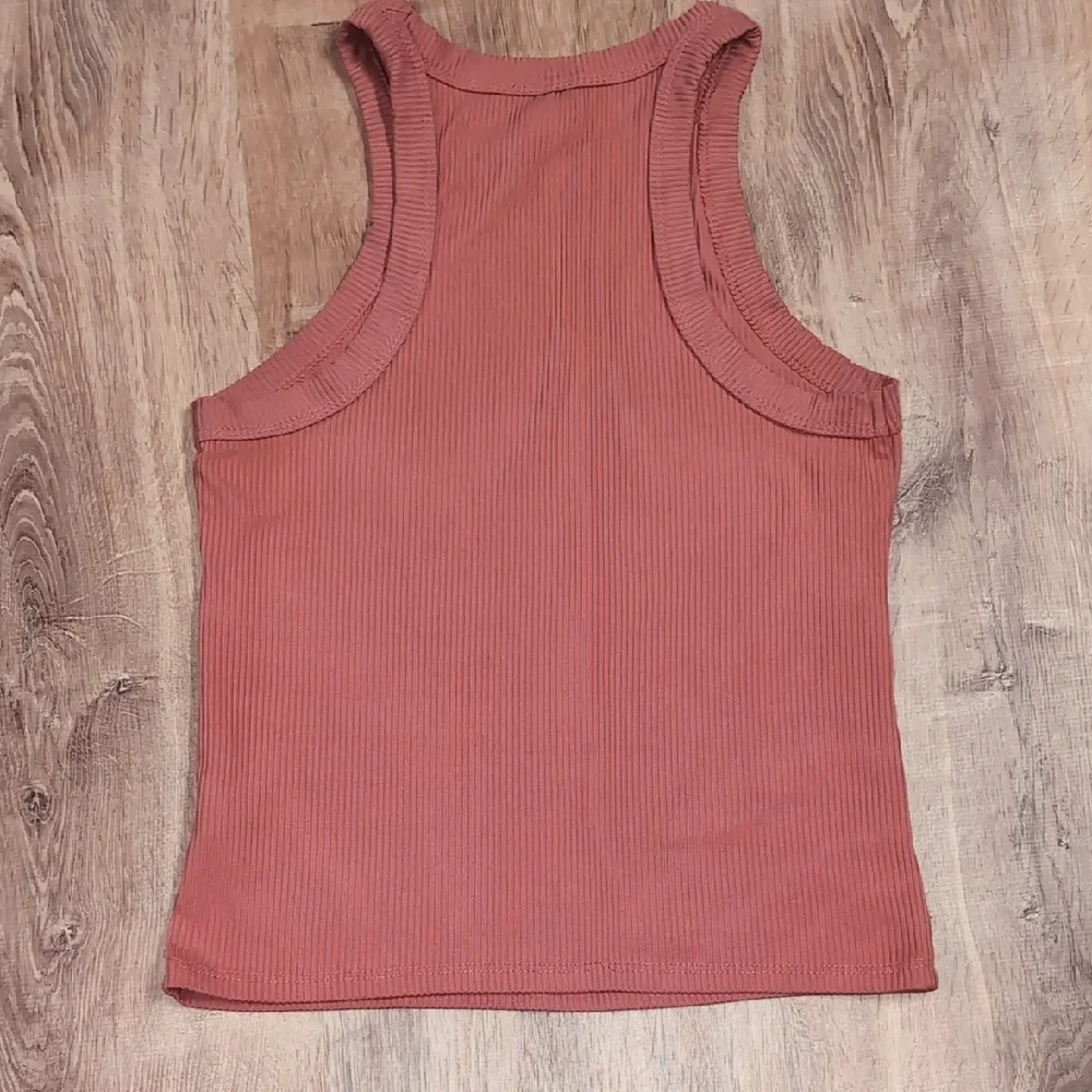 Women's Racerback Ribbed Top - Rust - Picture 3 of 4